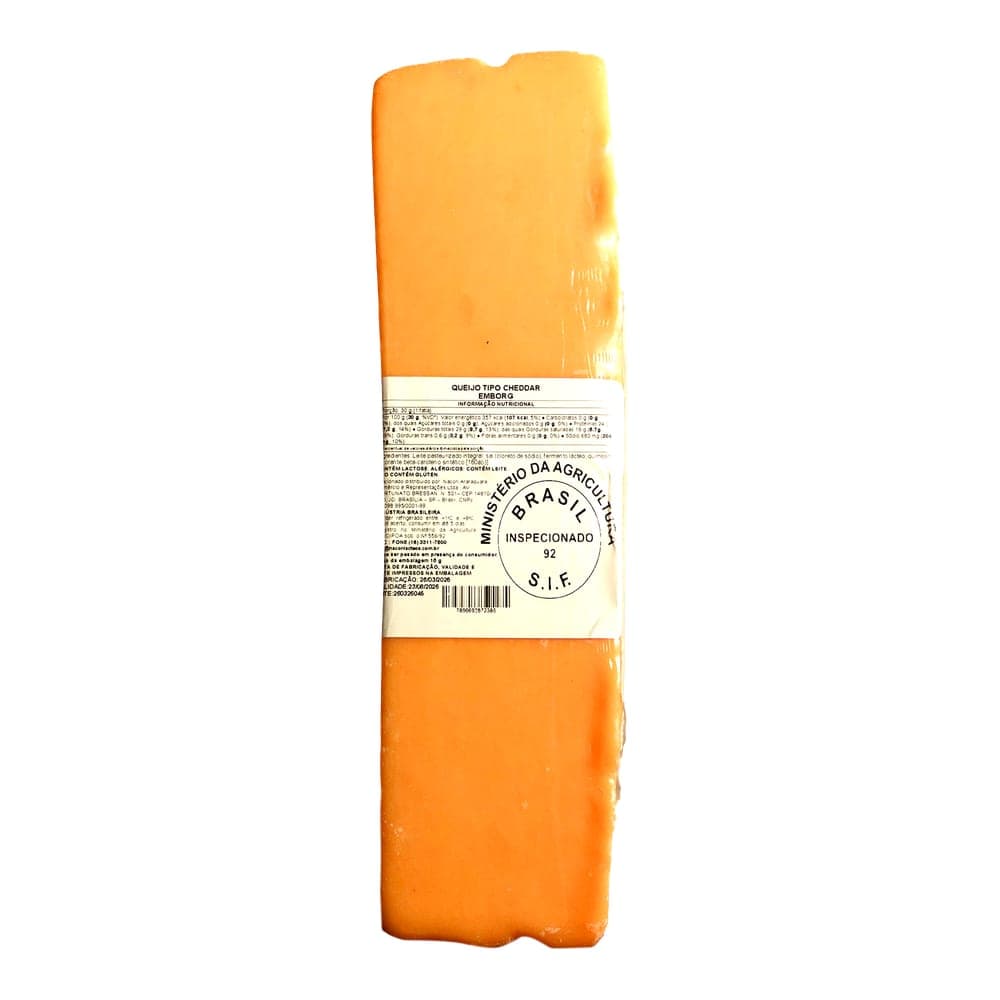 QUEIJO CHEDDAR EMBORG BLOCO – 2,7KG