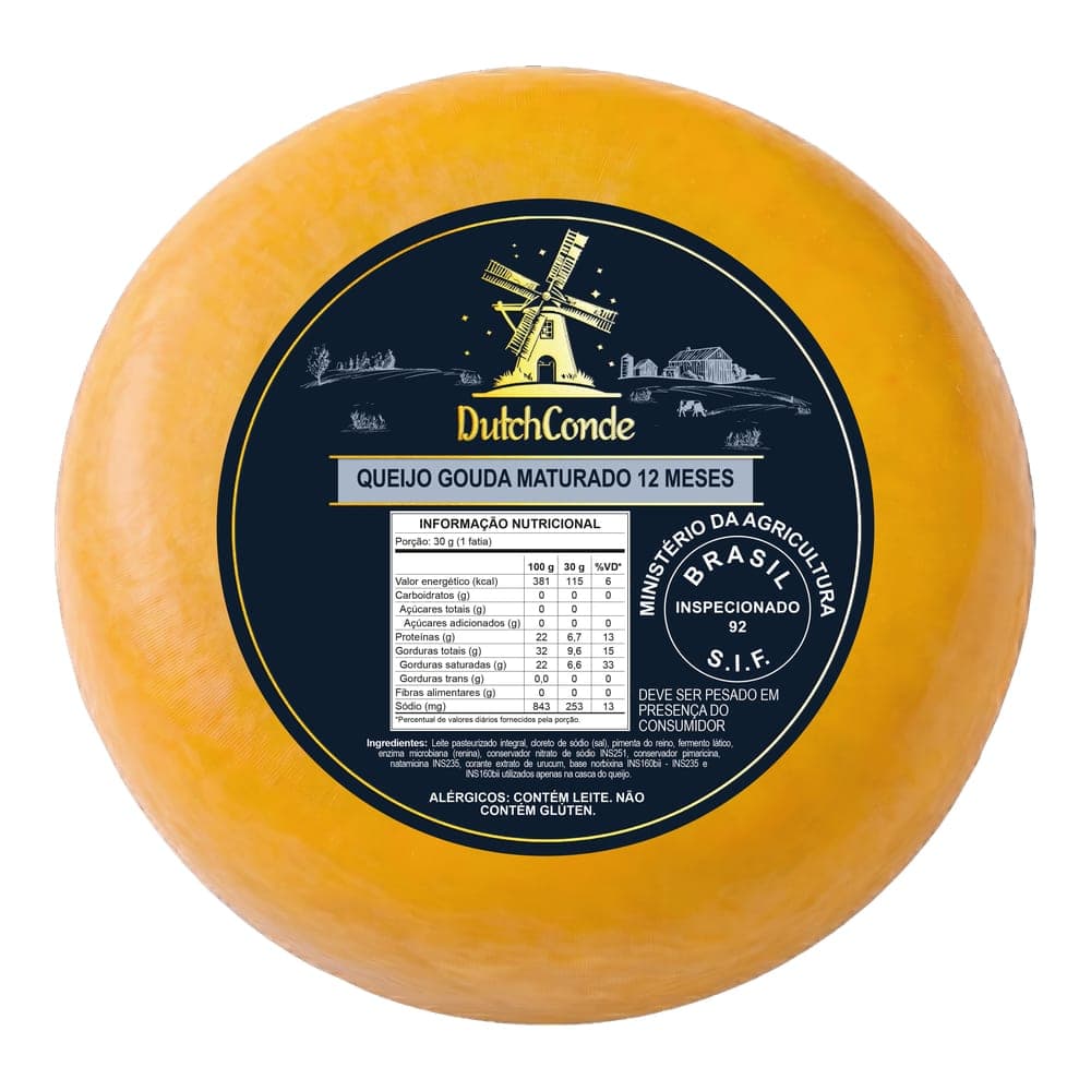 QUEIJO GOUDA 12M PEÇA – 11KG