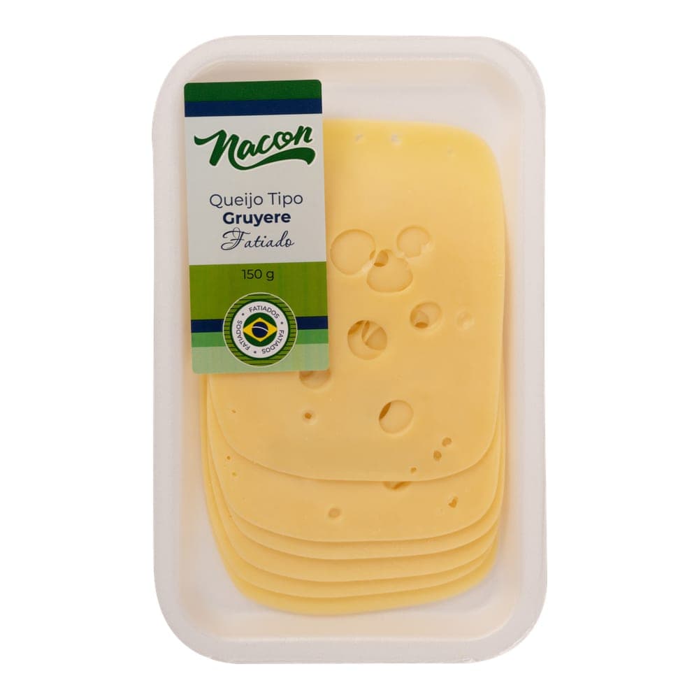 QUEIJO GRUYERE FATIAS 150G CX 12 NACON – 12UNI
