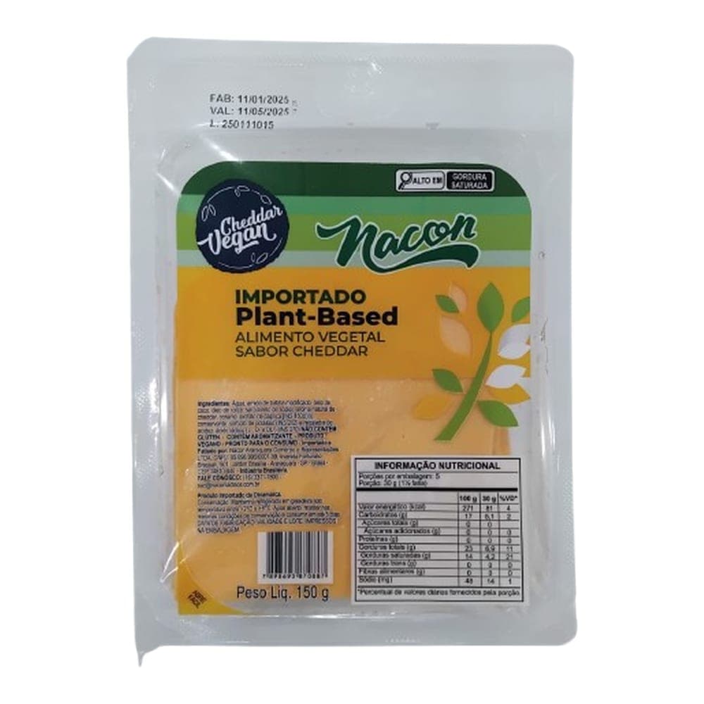 PLANT BASED CHEDDAR FATIAS 150 GRS – 12UNI